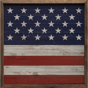 Square Flag Wood Framed Print 