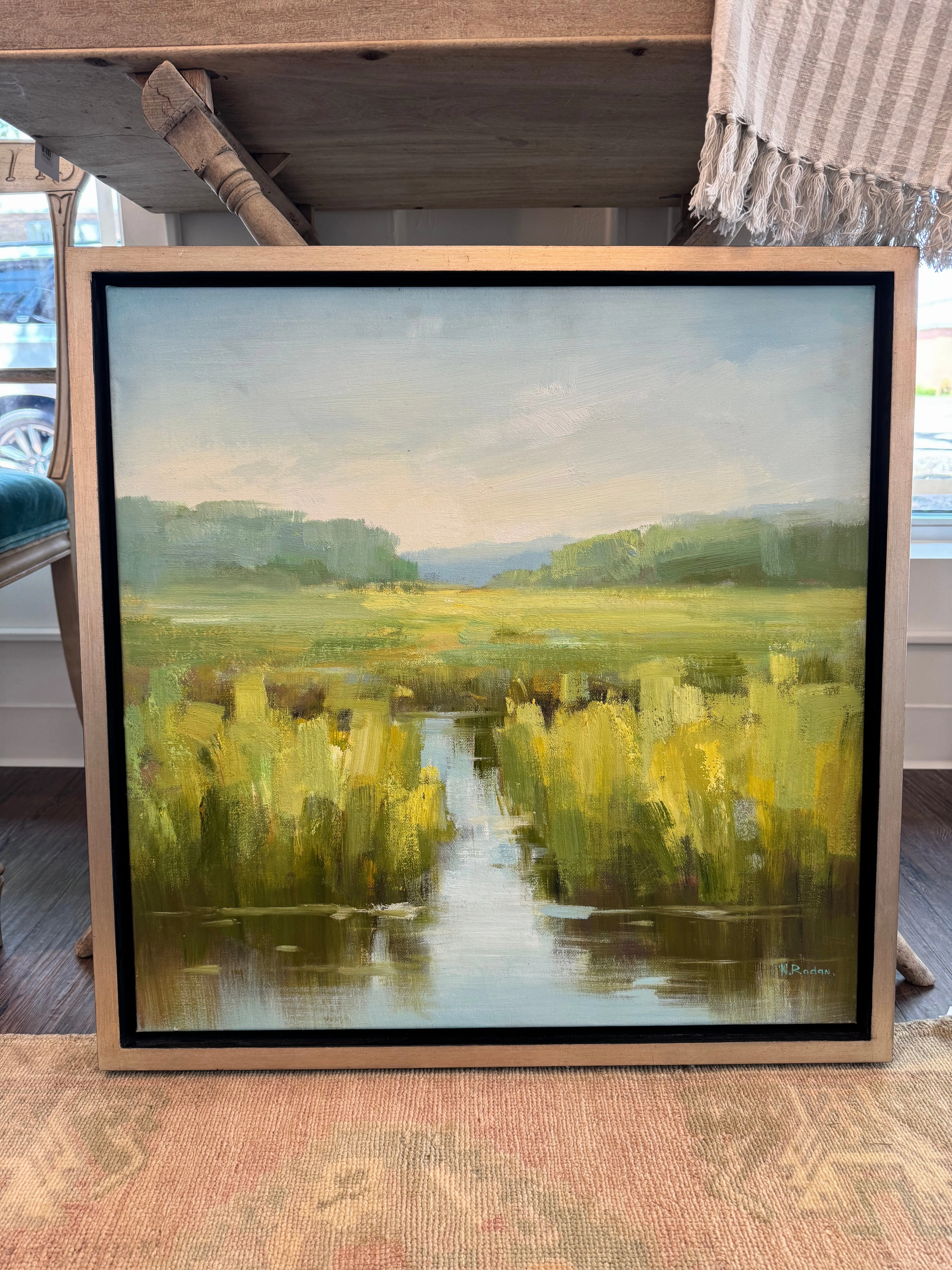 Square Marsh Landscape Painting