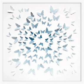 Square Ombre Butterflies Framed Wall Art 