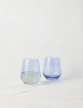 Stemless Wine Glass (Set of 2) by Estelle Colored Glass 