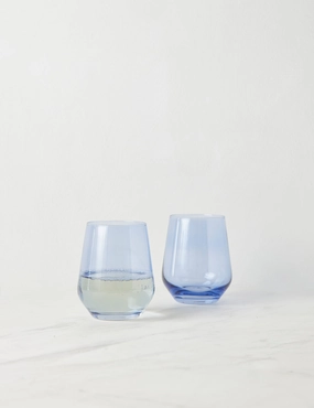 Stemless Wine Glass (Set of 2) by Estelle Colored Glass 