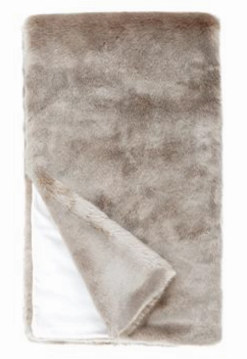Sterling Mink Faux Fur Throw 
