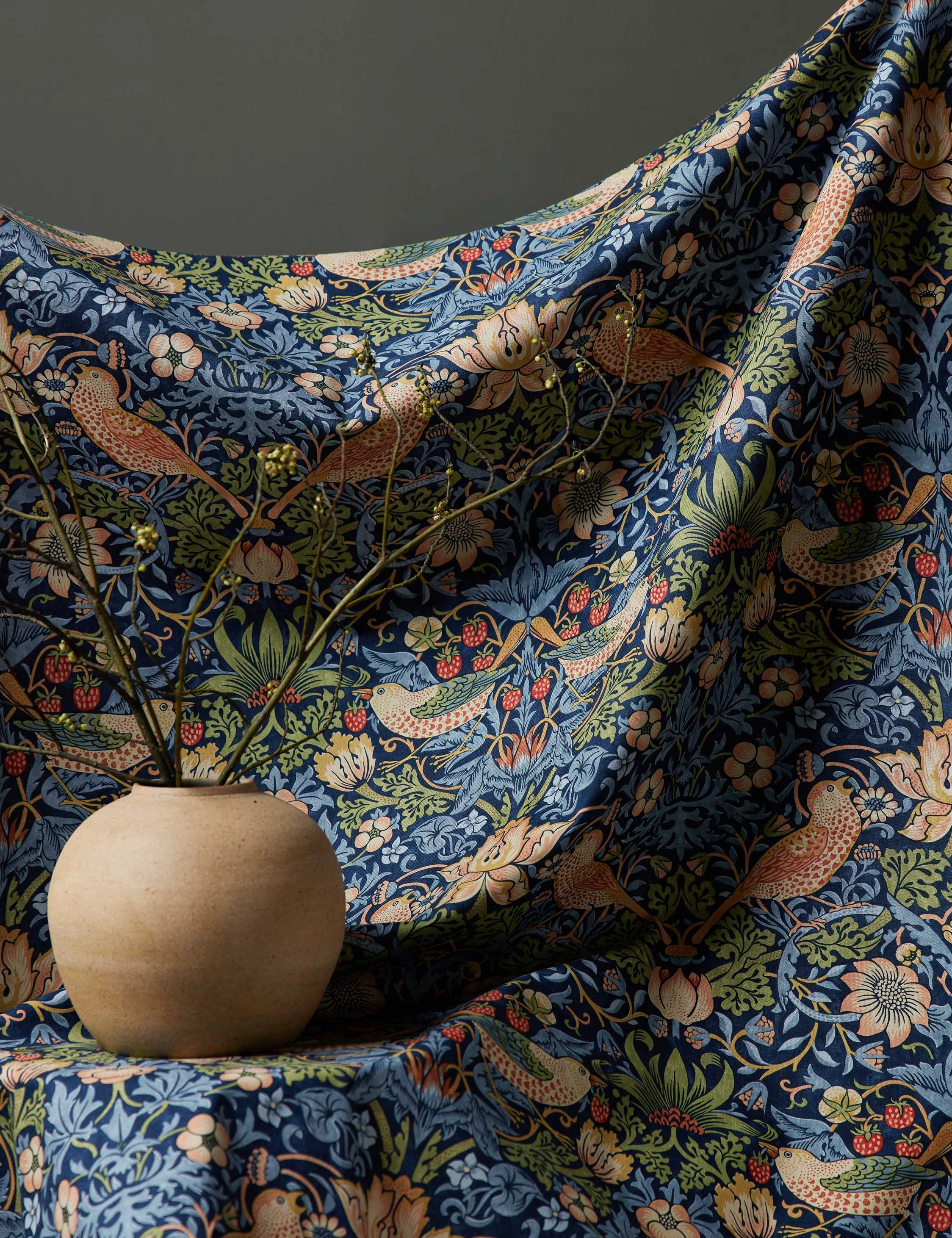 Strawberry Thief Cotton Fabric by Morris & Co.