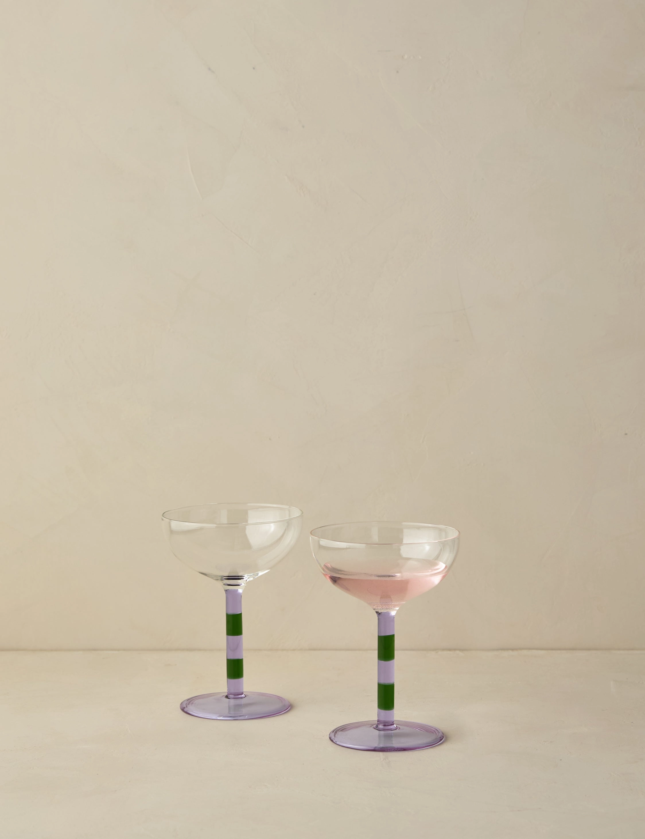 Striped Coupe Glass (Set of 2) by FAZEEK 