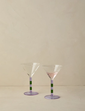 Striped Martini Glass (Set of 2) by FAZEEK 