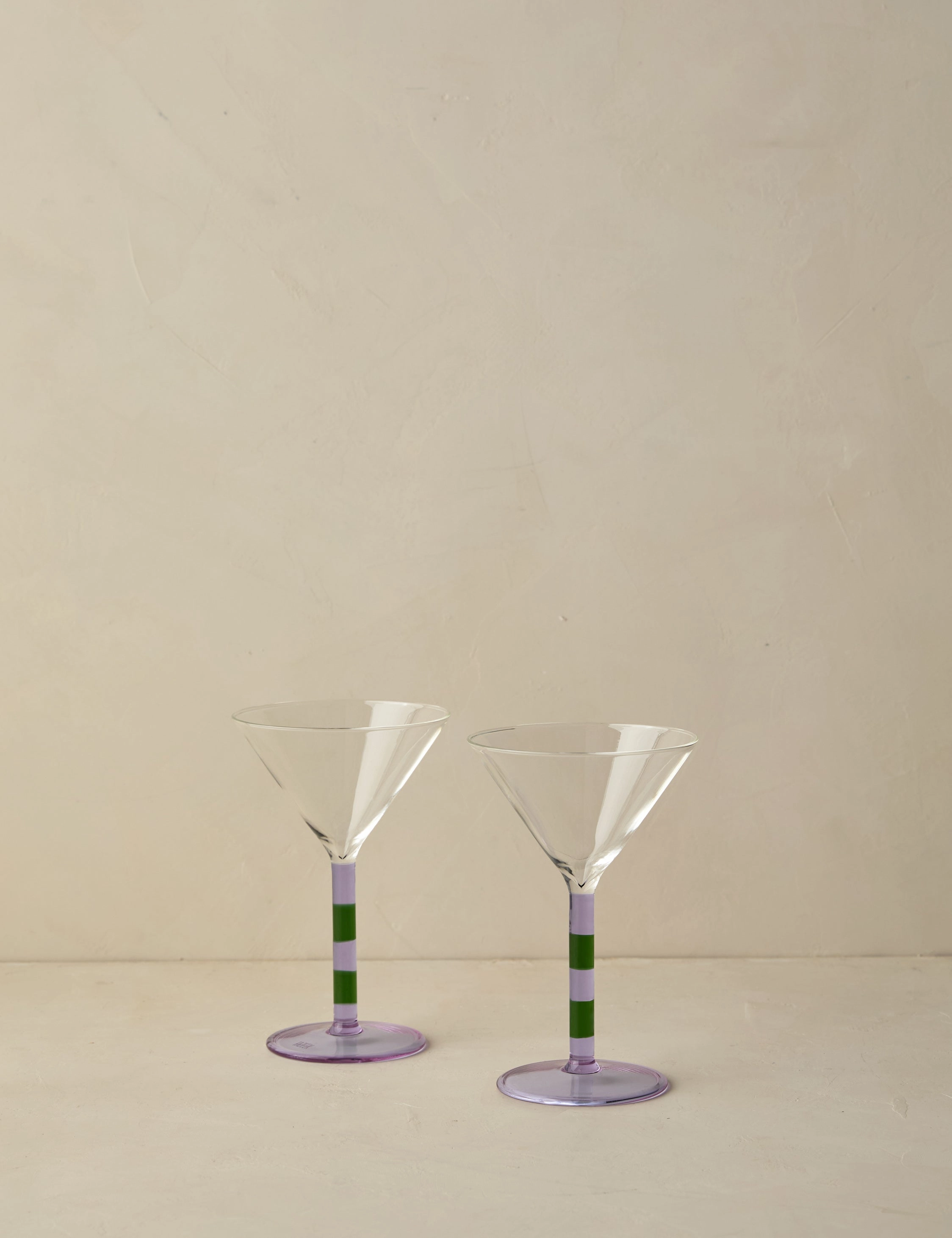 Striped Martini Glass (Set of 2) by FAZEEK