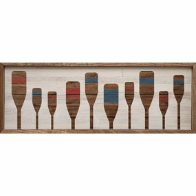 Striped Oars Wood Framed Print 
