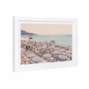Striped Umbrellas, Nice Mini Framed Print by Gray Malin 