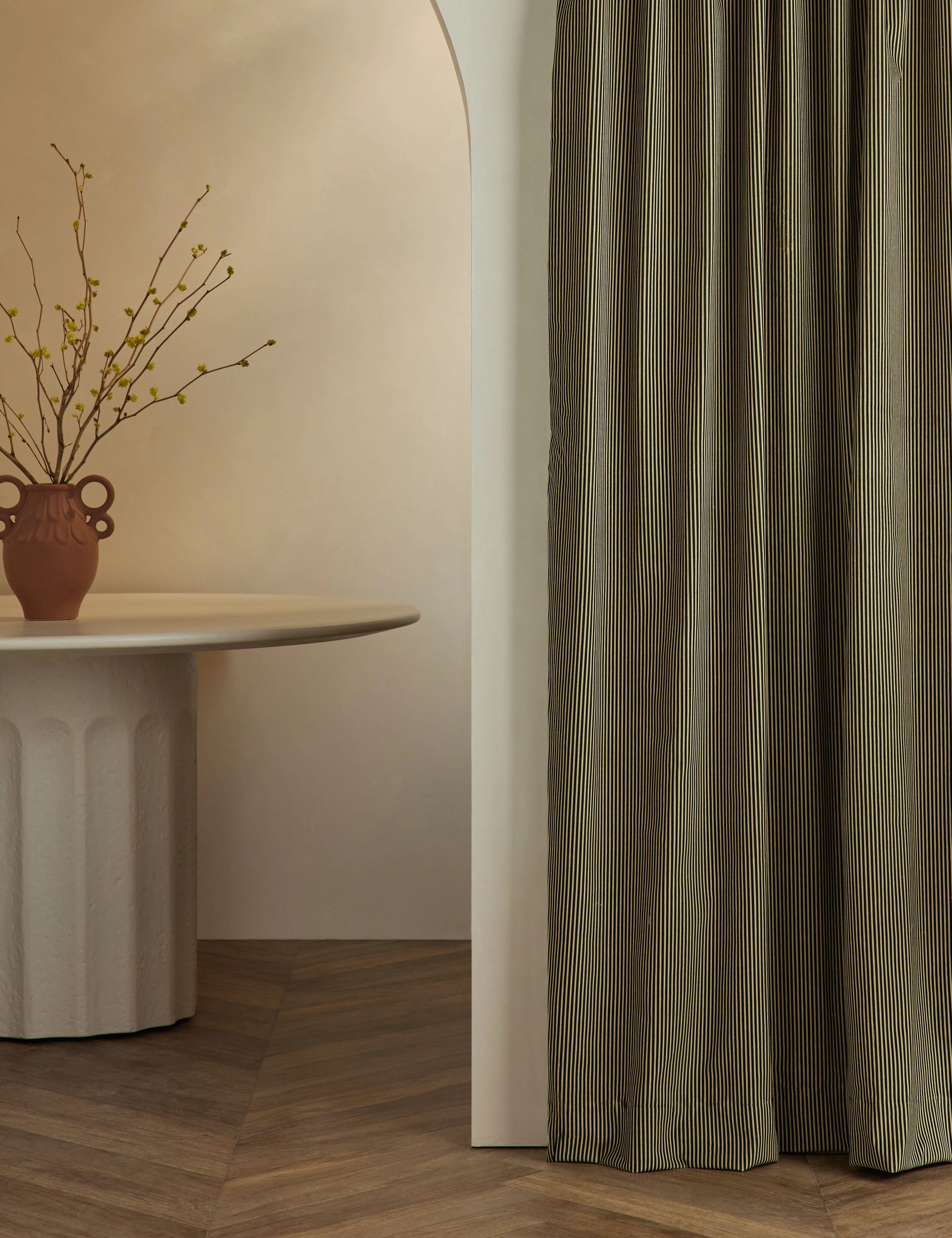 Striped Velvet Curtain Panel by Sarah Sherman Samuel 