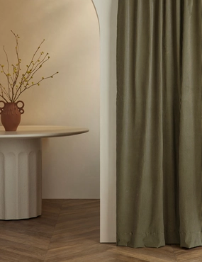 Striped Velvet Curtain Panel by Sarah Sherman Samuel 