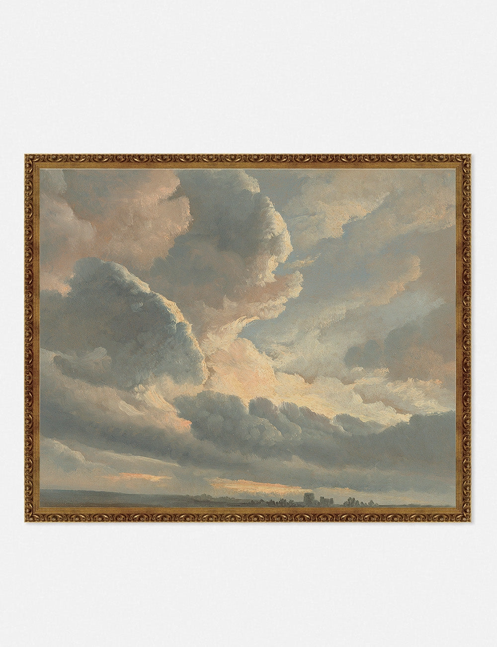 Study of Clouds with a Sunset near Rome Wall Art by Simon Alexandre Clement Denis 
