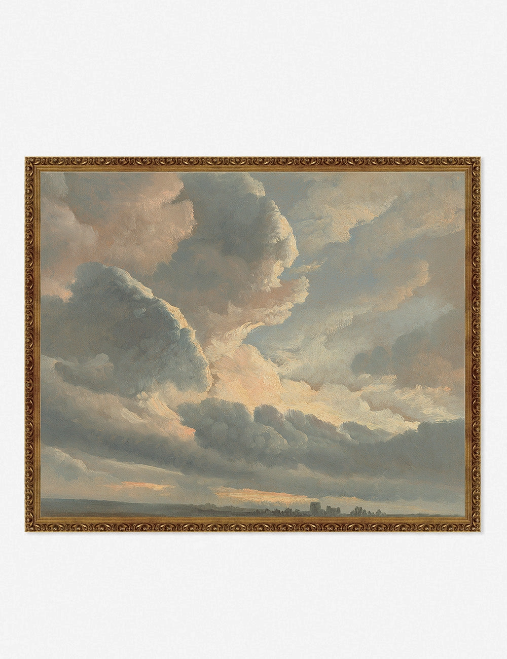 Study of Clouds with a Sunset near Rome Wall Art by Simon Alexandre Clement Denis 
