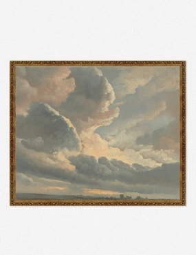 Study of Clouds with a Sunset near Rome Wall Art by Simon Alexandre Clement Denis 