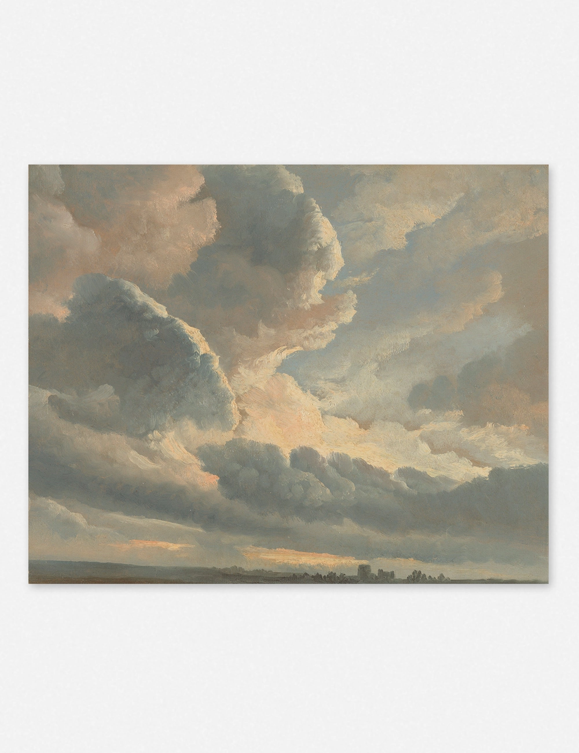 Study of Clouds with a Sunset near Rome Wall Art by Simon Alexandre Clement Denis