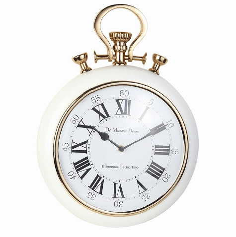 Sullivan - the White  and Gold wall clock