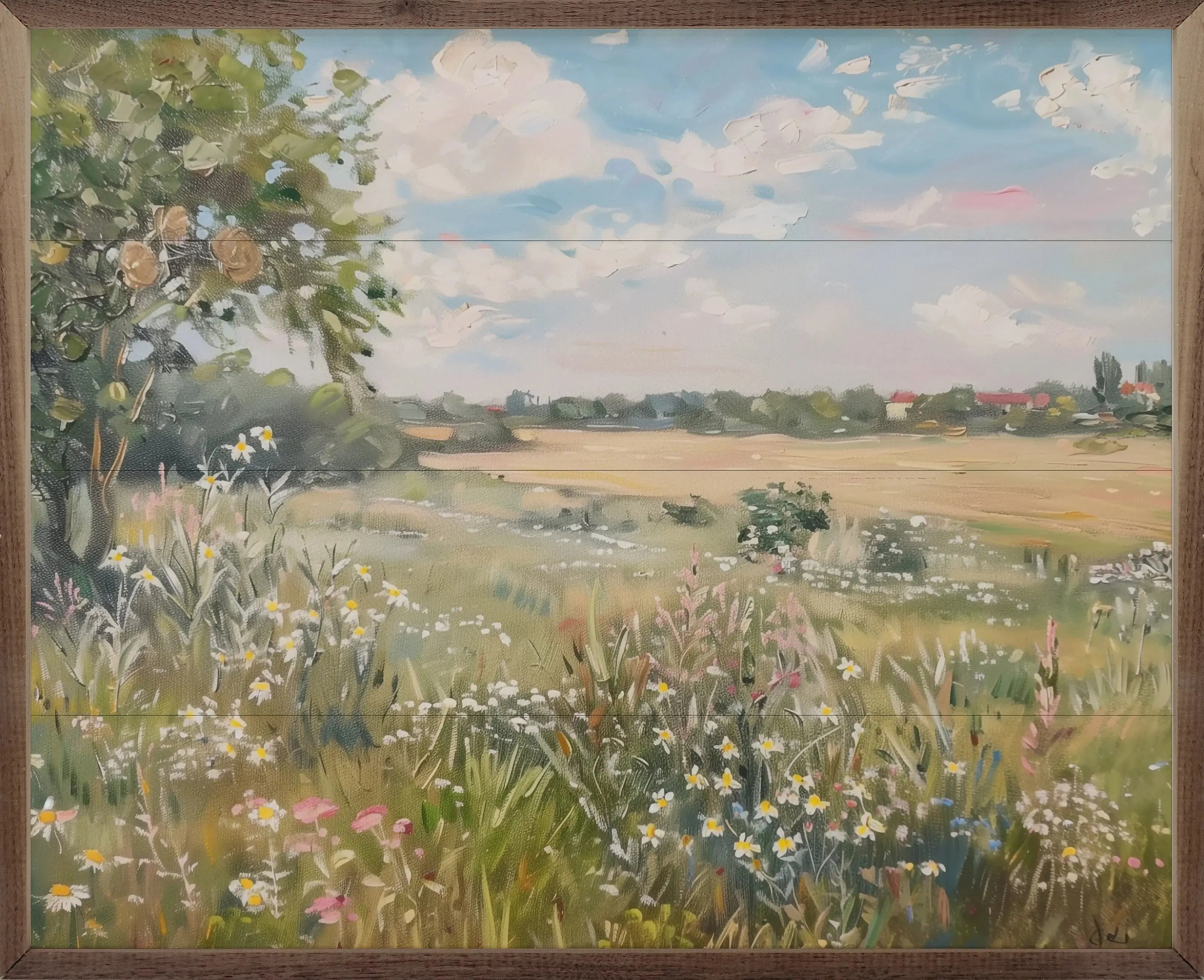 Summer Field Wood Framed Print