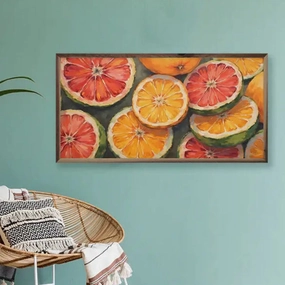 Summery Fruit Wood Framed Print 