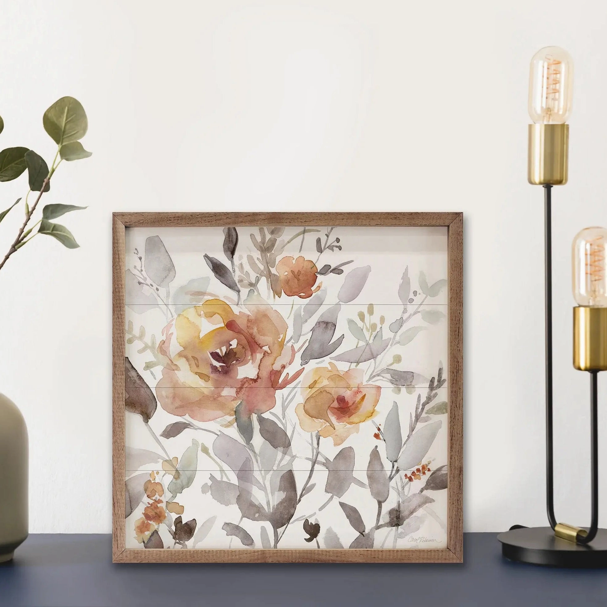 Sunbaked Flowers Wood Framed Print 