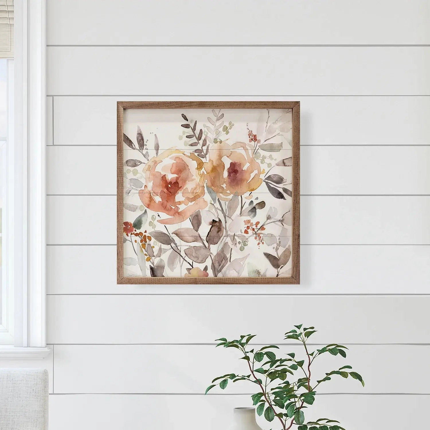 Sunbaked Flowers Wood Framed Print