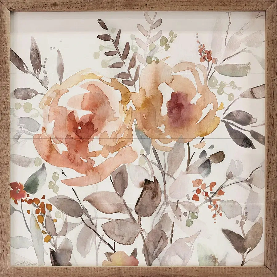Sunbaked Flowers Wood Framed Print