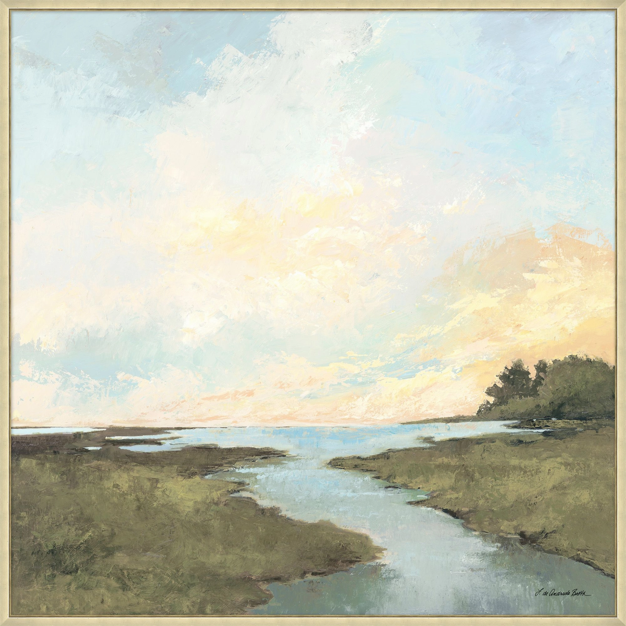Sunrise Waterway Framed Wall Art 