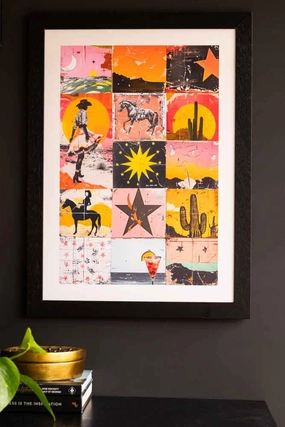 Sunset Wild West Print - Framed Or Unframed Available 