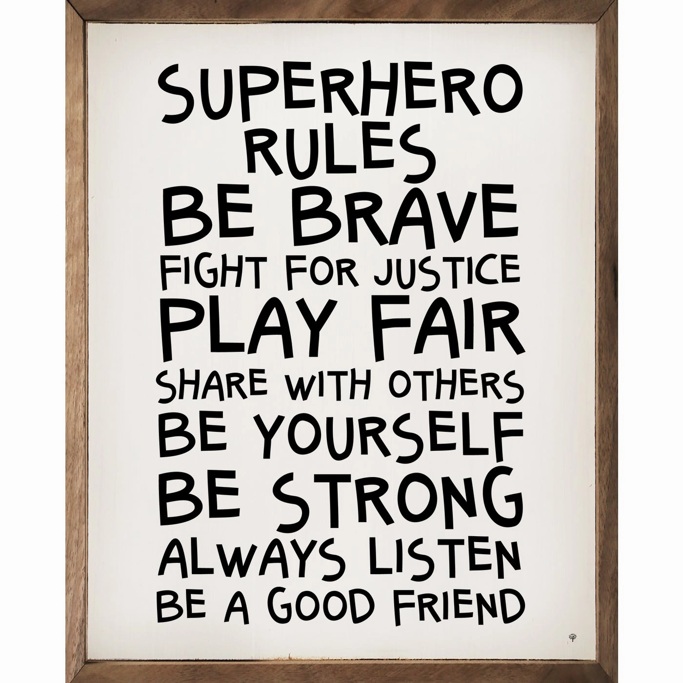 Superhero Rules Wood Framed Print 