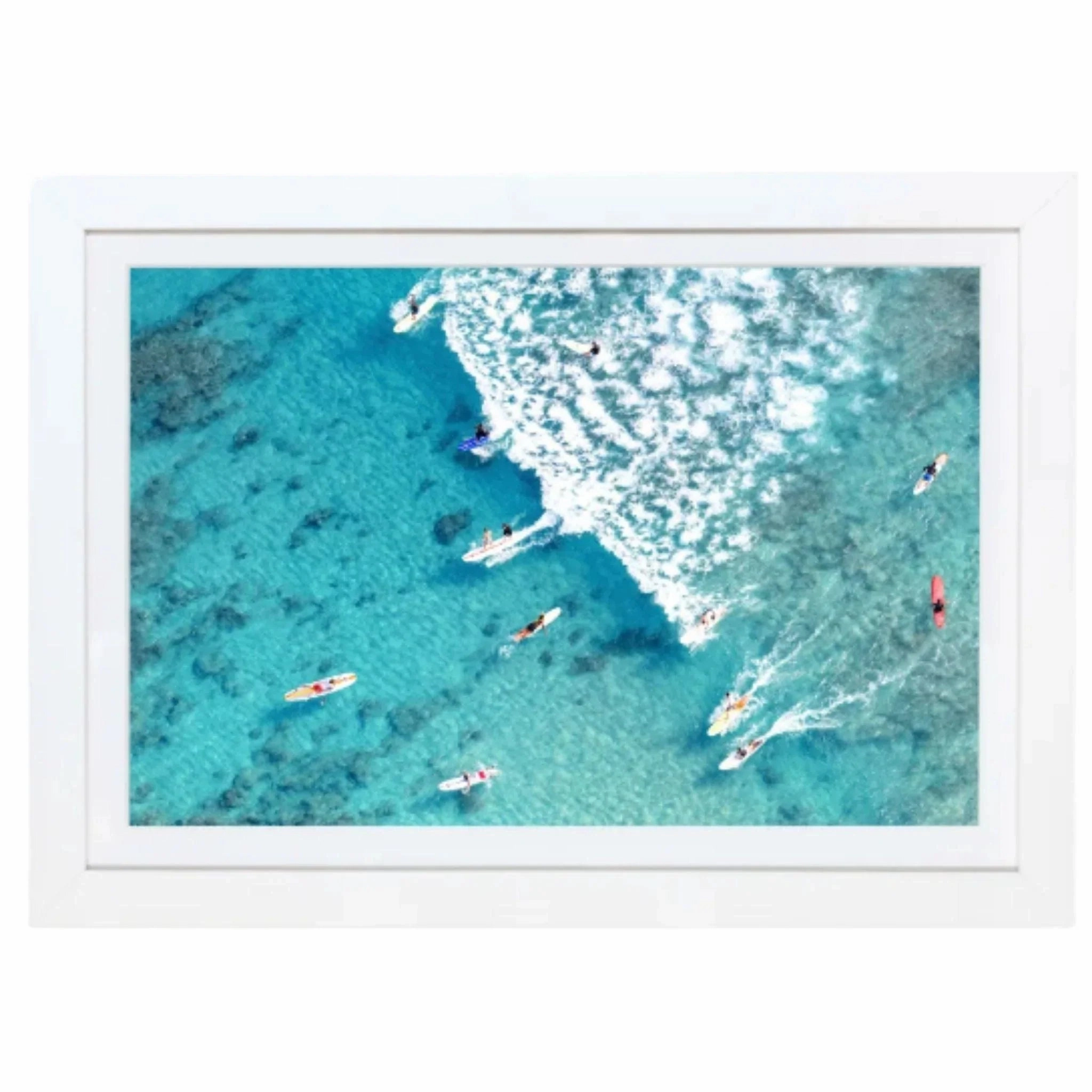 Surfing Waikiki Mini Framed Print by Gray Malin
