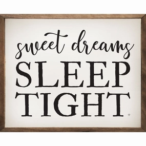 Sweet Dreams Sleep Tight White Wood Framed Print 
