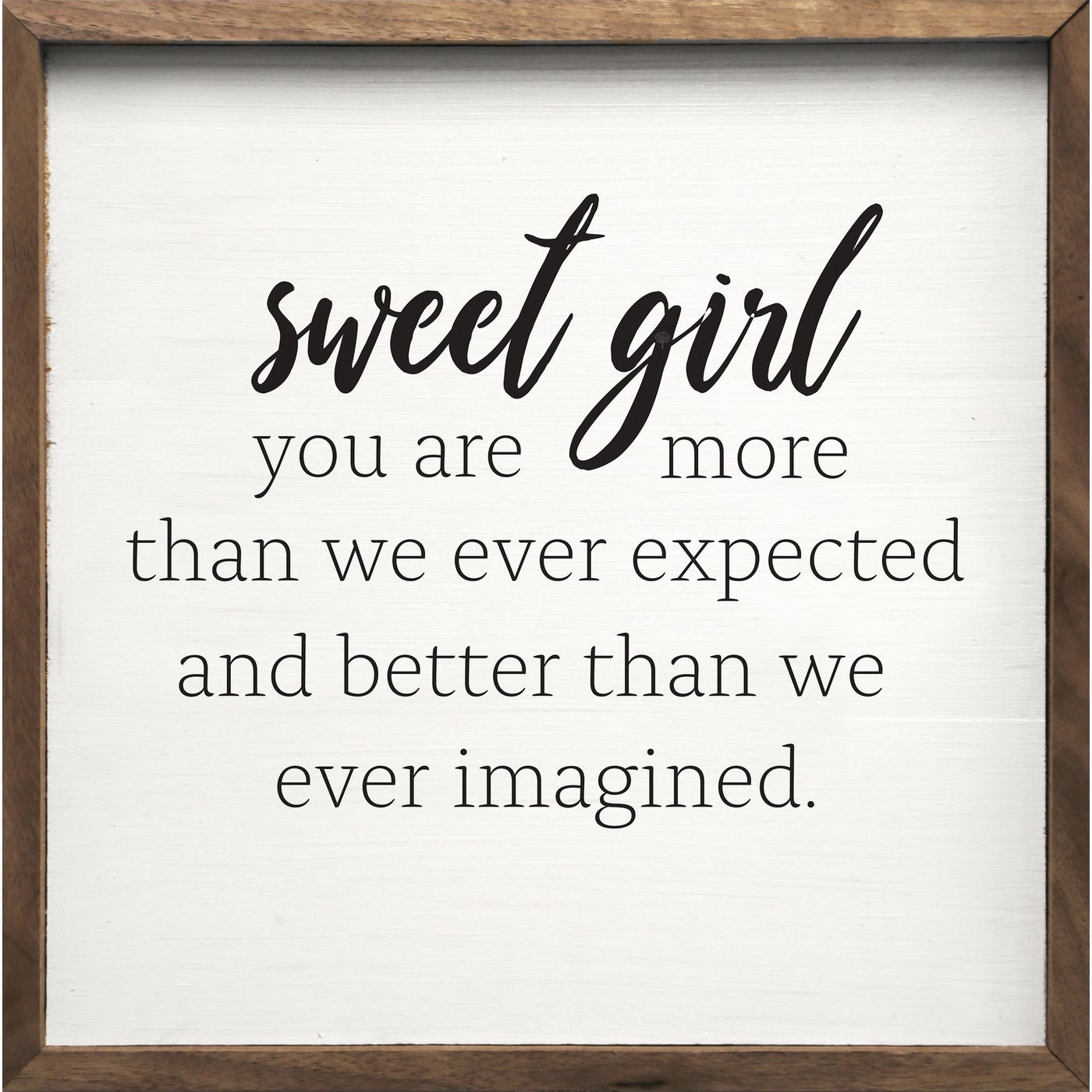 Sweet Girl White Wood Framed Print 