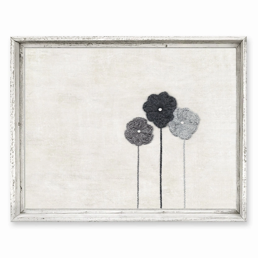 Sweet Gumball Three Flowers Framed Art