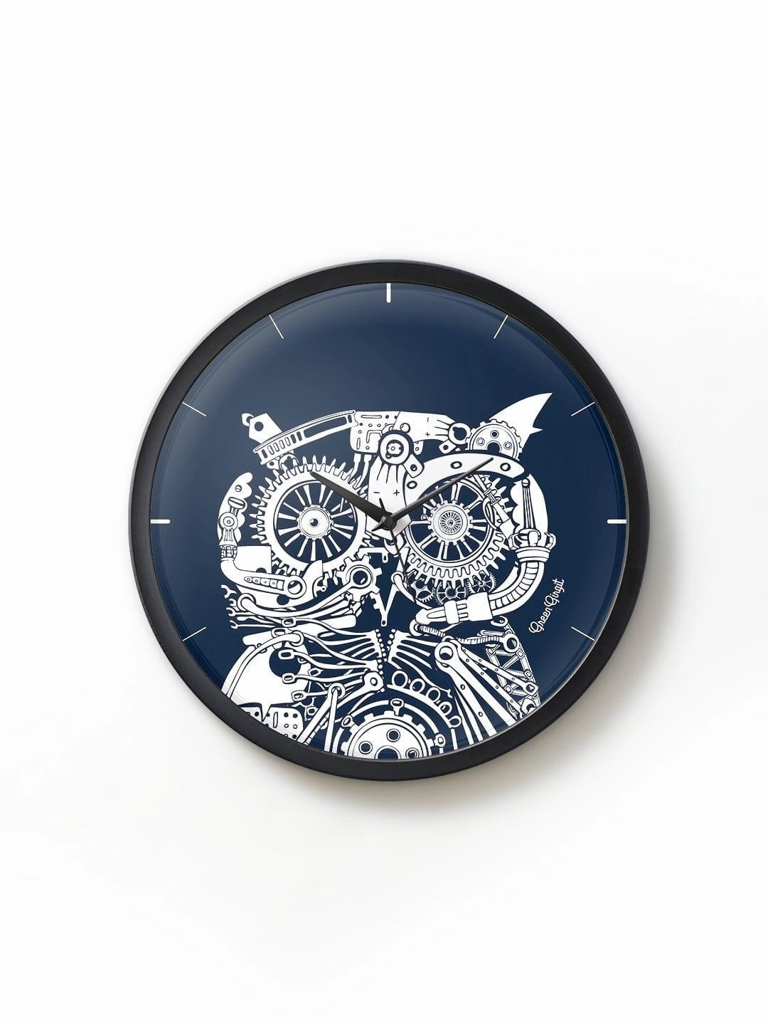 Techno owl Multicolor Wall Clock