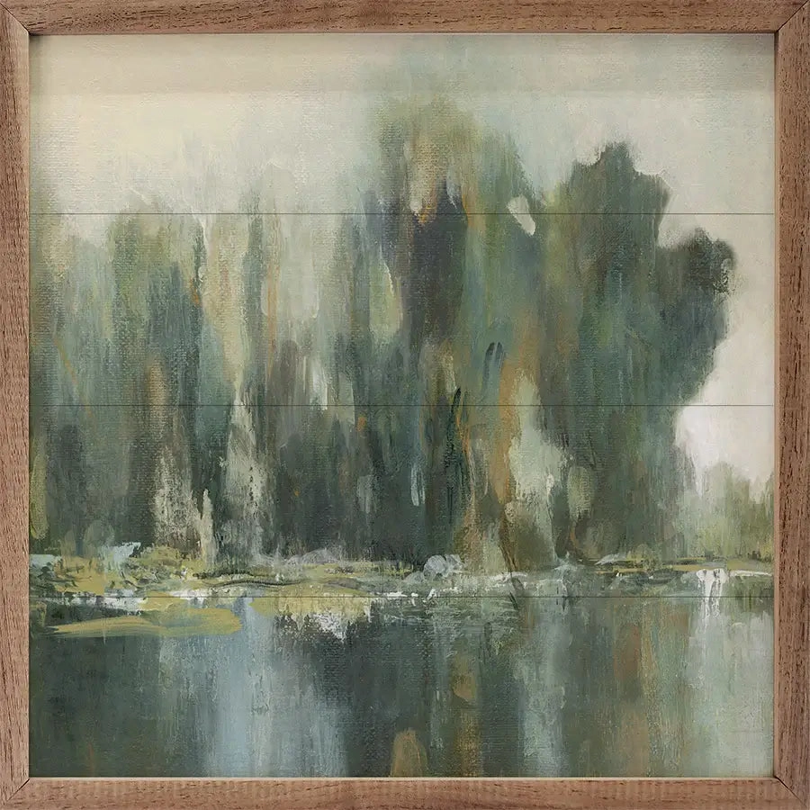 Textured Treeline Wood Framed Print 