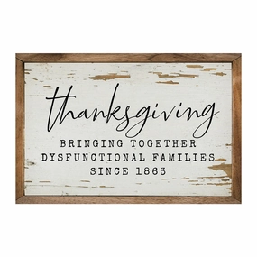 Thanksgiving Whitewash Wood Framed Print 
