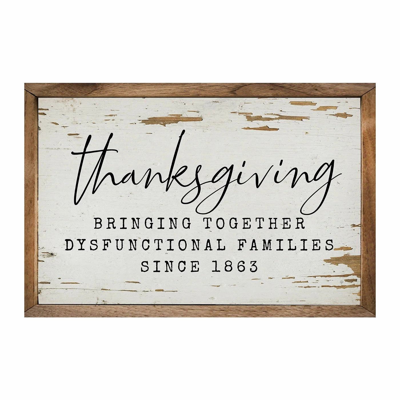 Thanksgiving Whitewash Wood Framed Print 