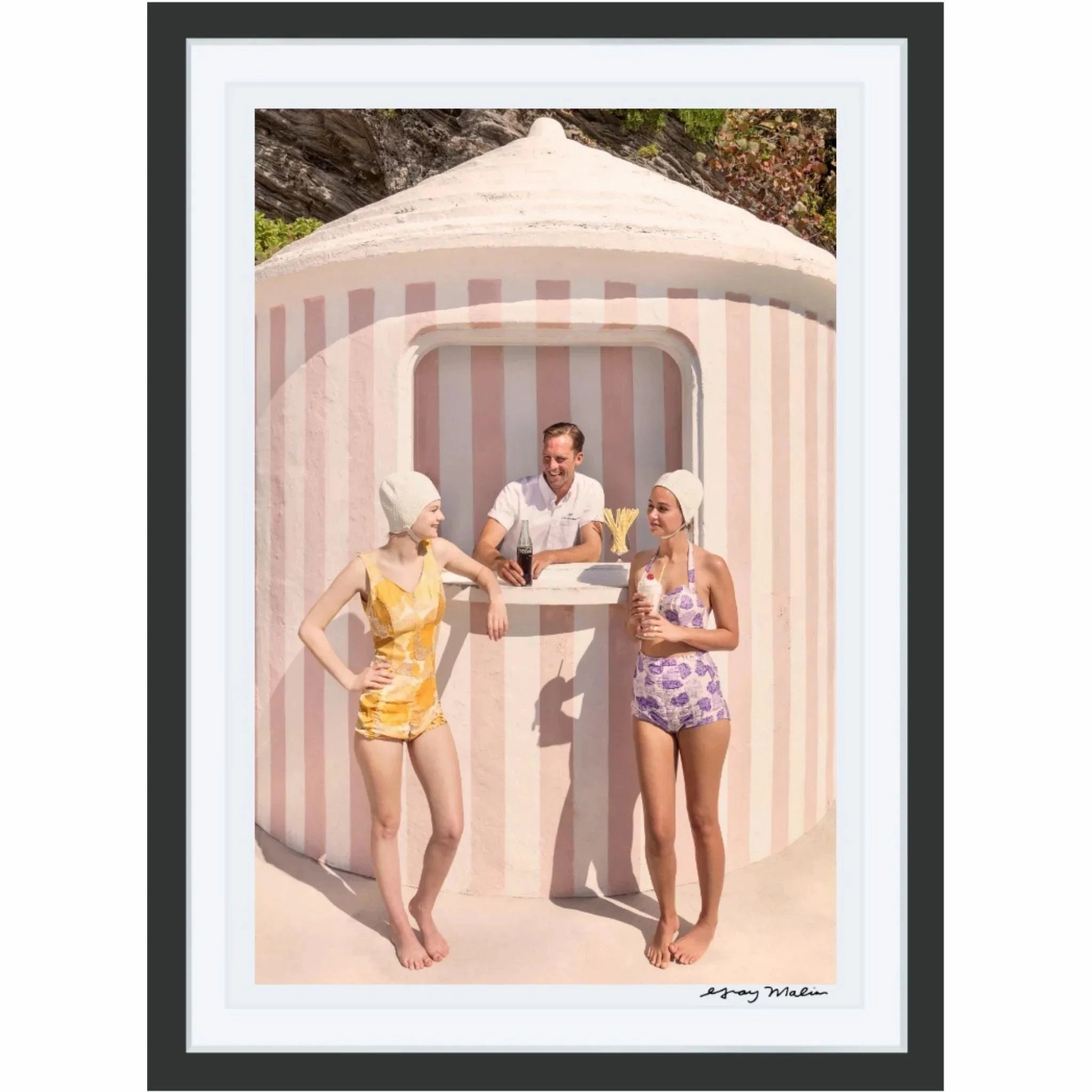 The Beach Bar, Coral Beach Club Print by Gray Malin
