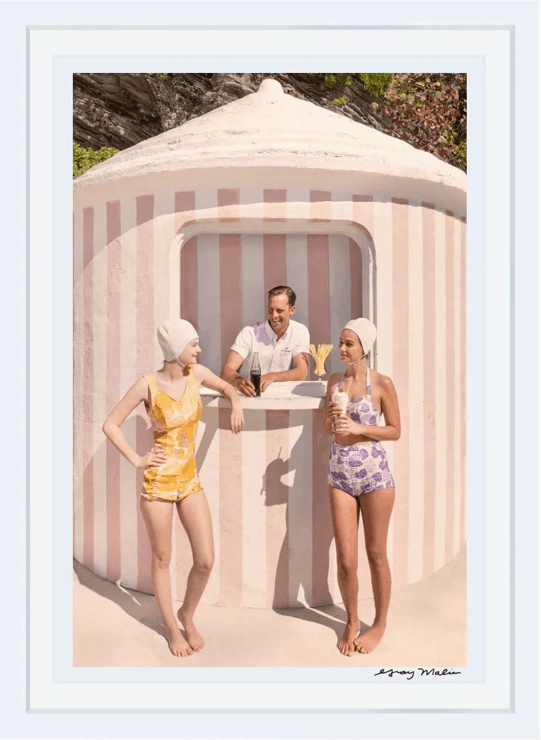 The Beach Bar, Coral Beach Club Print by Gray Malin