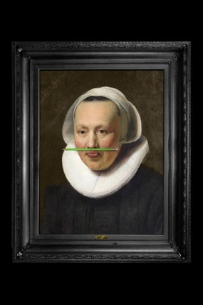 The Green Pencil Canvas with Printed Frame 