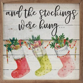 The Stockings Were Hung Wood Framed Print 