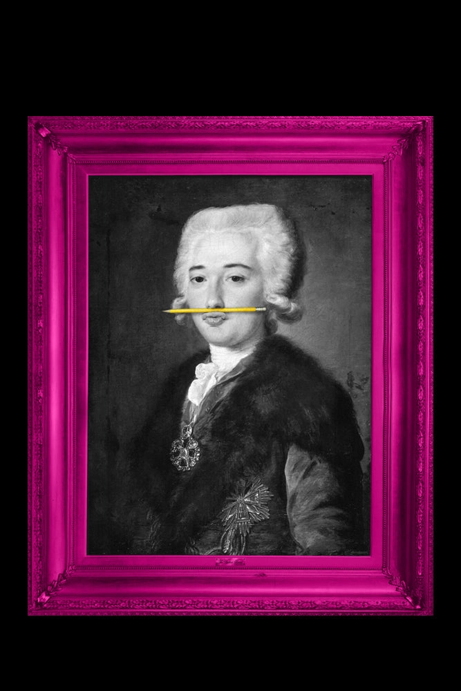 The Yellow Pencil Canvas with Printed Frame