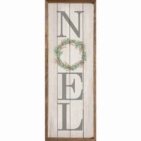 Thin Rustic Noel Wood Framed Print 