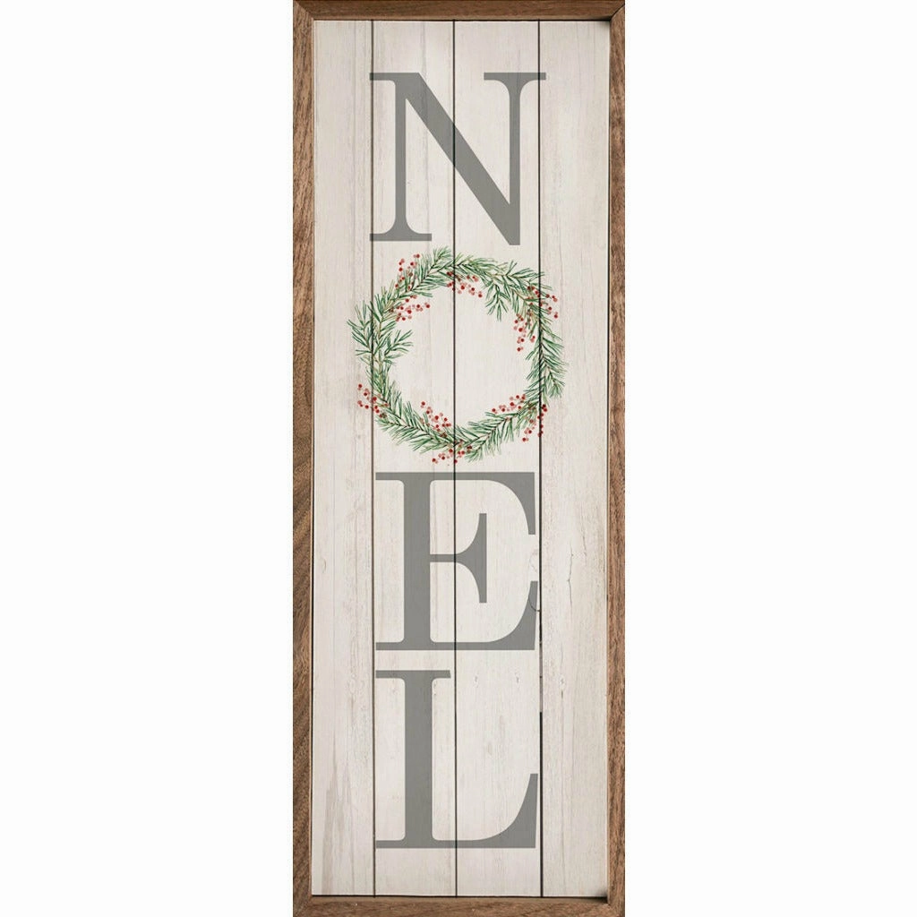 Thin Rustic Noel Wood Framed Print 