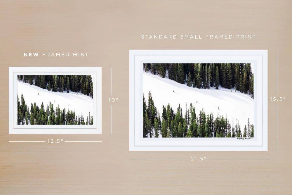 Three Skiers, Aspen Mini Framed Print by Gray Malin