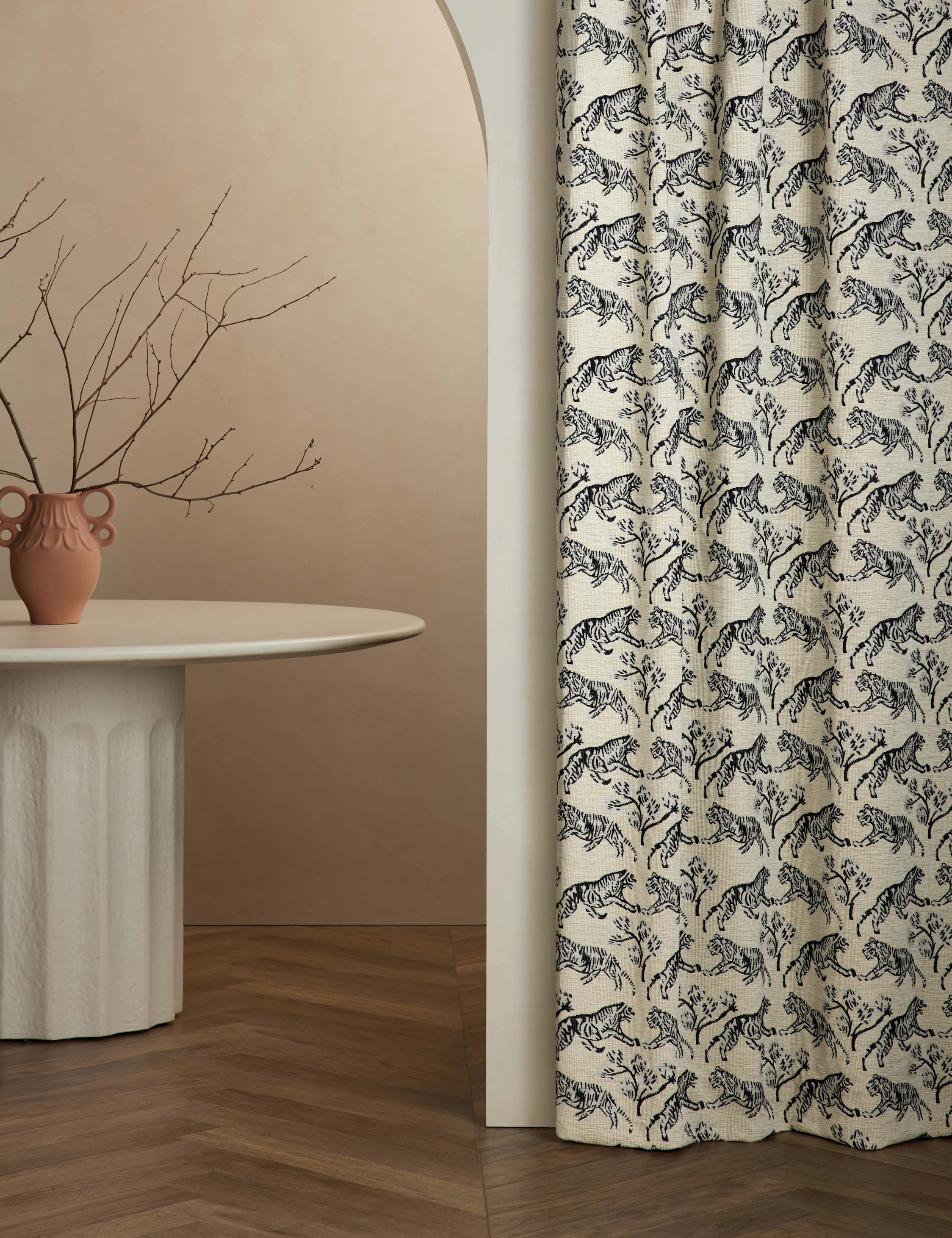 Tiger Jacquard Curtain Panel by Sarah Sherman Samuel