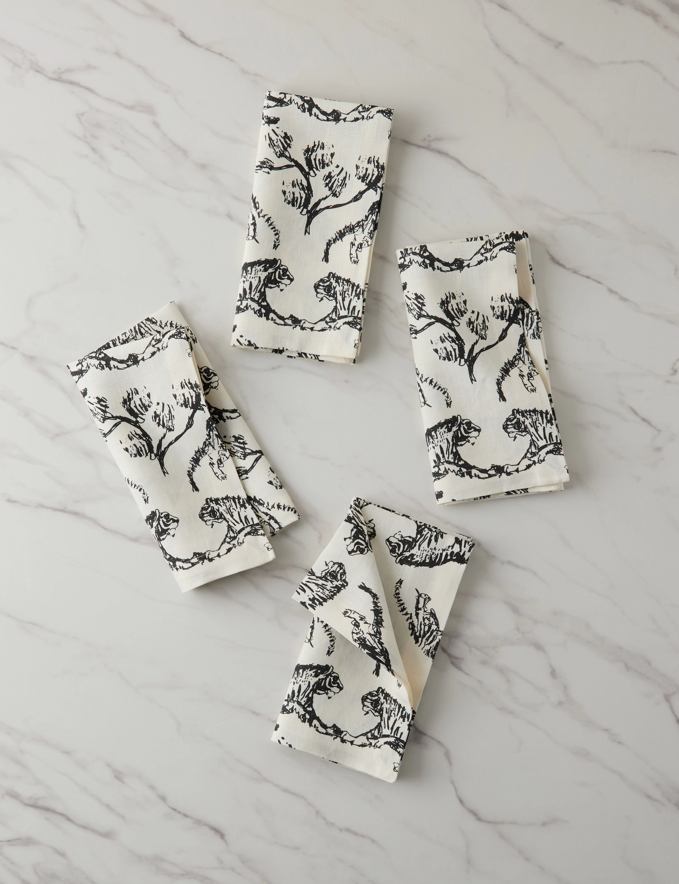 Tiger Linen Napkins (Set of 4) by Sarah Sherman Samuel 