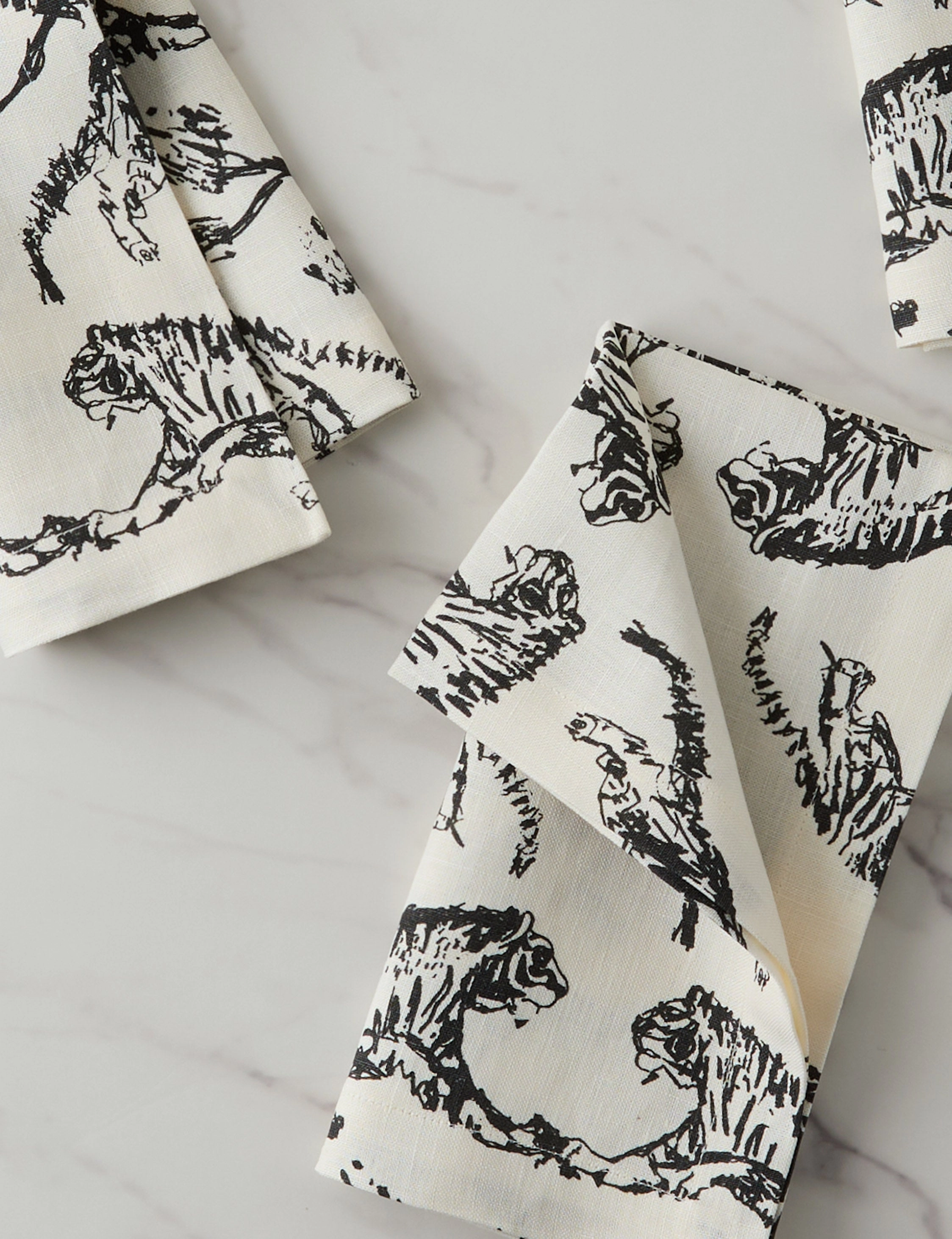 Tiger Linen Napkins (Set of 4) by Sarah Sherman Samuel