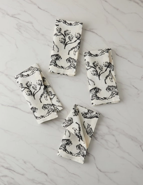 Tiger Linen Napkins (Set of 4) by Sarah Sherman Samuel 