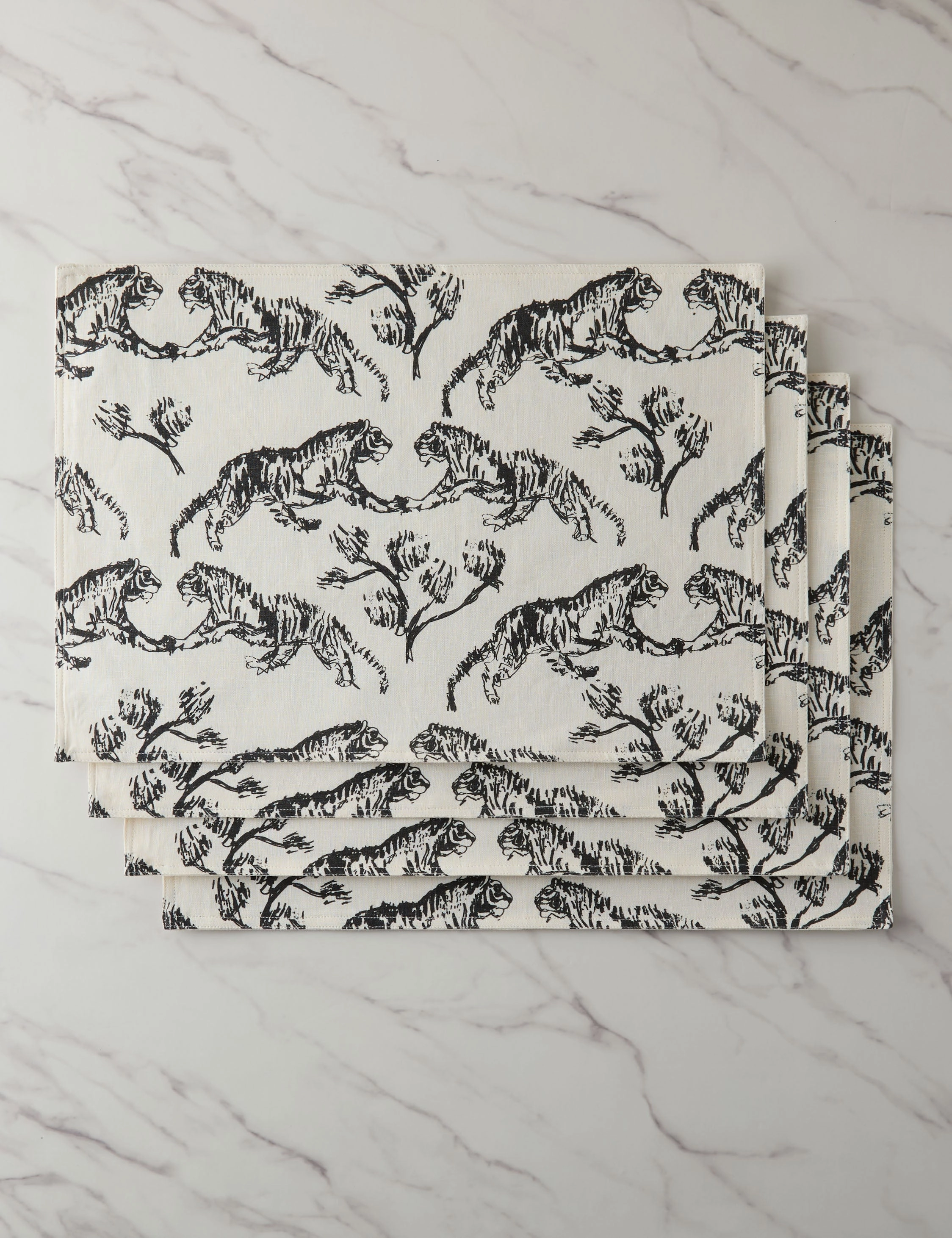 Tiger Linen Placemats (Set of 4) by Sarah Sherman Samuel 