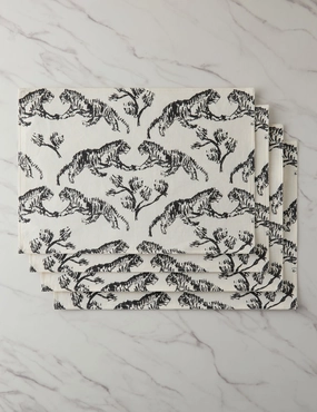 Tiger Linen Placemats (Set of 4) by Sarah Sherman Samuel 