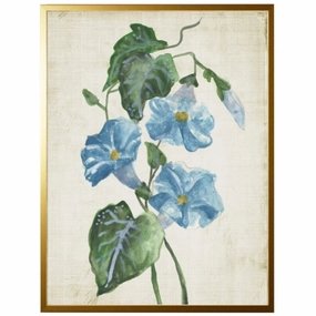 Tissue & Watercolor Blue Flowers Framed Wall Art 
